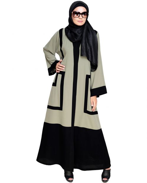 Quirky Dubai Style Mint Abaya with detailing