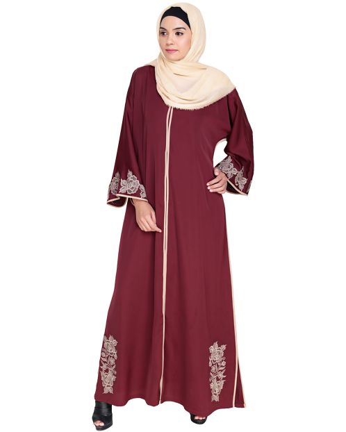 Bewitching Floral Dubai Style Embroidered Abaya