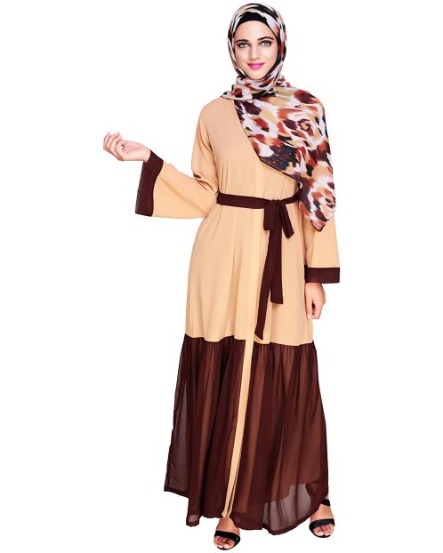 Glory Muster Dark Beige and Brown Abaya