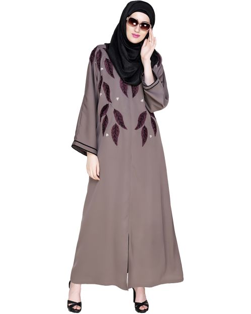 Blossomy Dubai Style Umber Brown Abaya