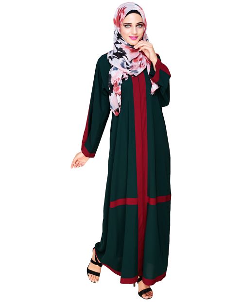  Enswathe Bottle Green Dubai Style Abaya