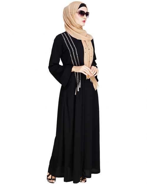 Elegant Black Embroidered Abaya