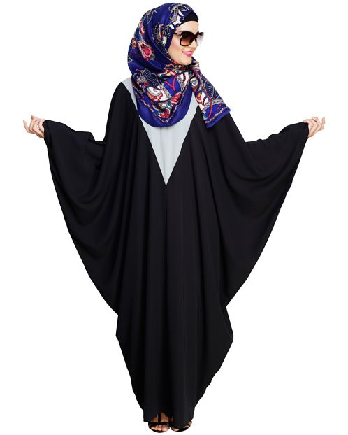 Colour Blocked Dark Grey Kaftan