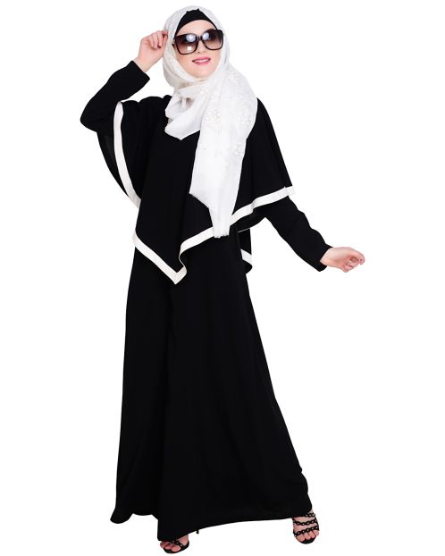 Black Fancy Cape Abaya