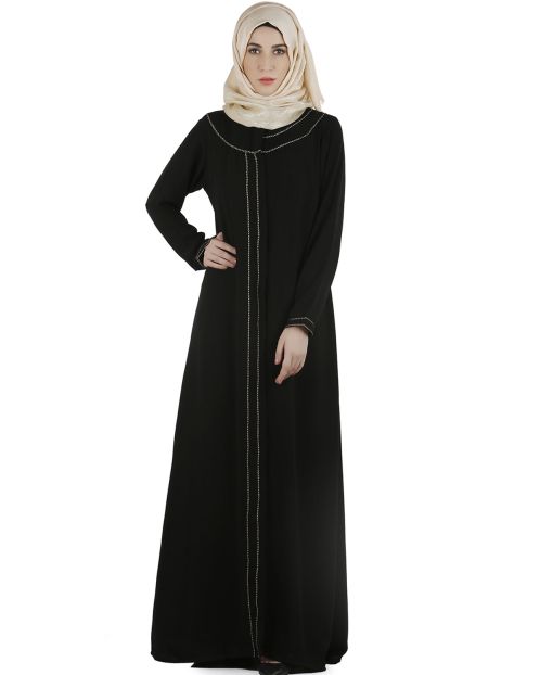 Popular Black gold zari Abaya