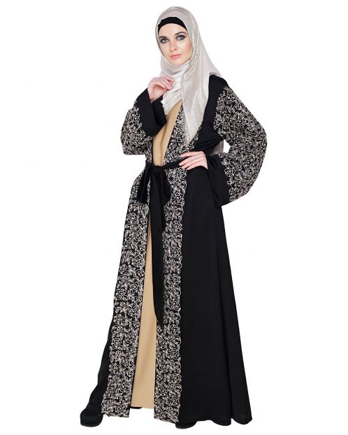 Luxury Black Dubai Style abaya