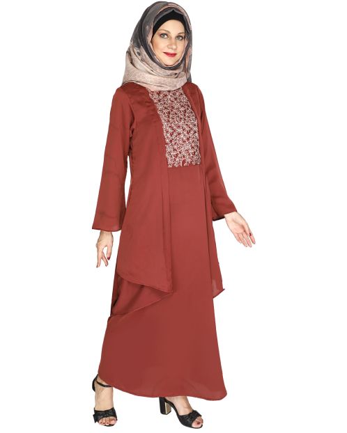 Newfangled Brick Red Abaya