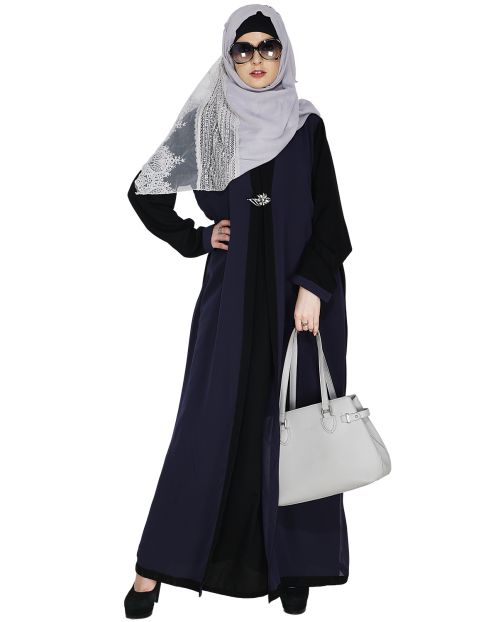 Layered Blue Maxi Dress Abaya