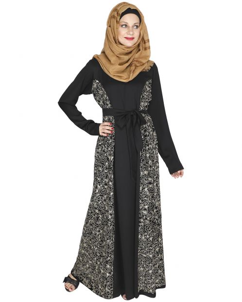 Opulent Black Velt Abaya