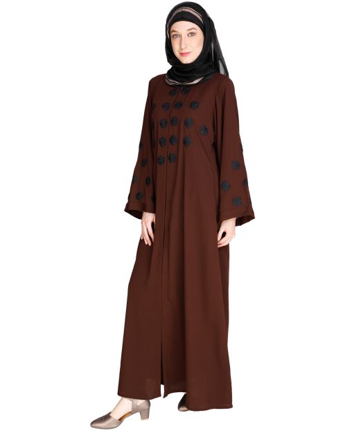 Flowless Dark Brown Abaya