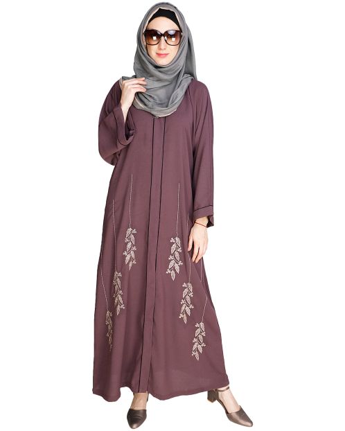 Classic Dubai Style Onion Pink Abaya