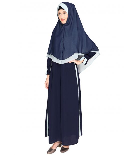 Sage Green Abaya with Hijab Set