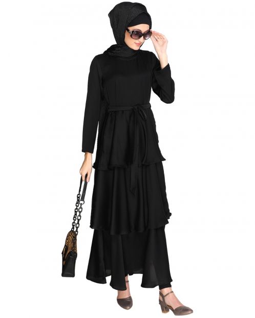 Black Layered Maxi Dress