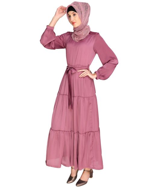 Onion Pink Pink Tiered Maxi Dress