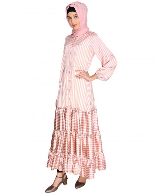 Tender Pink Stripes Maxi Dress