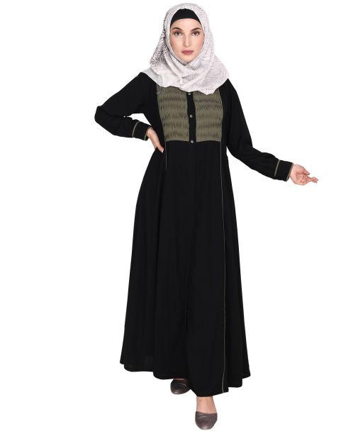 Wavetucks Yoke Black and Dead Mint Abaya