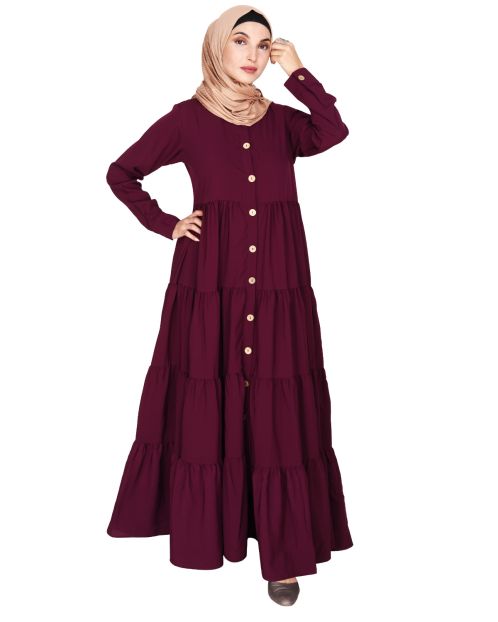 Contemporary Purple Multi Layered Gather Dress