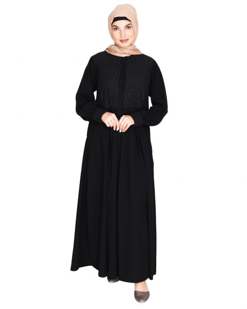 Subtle Black Lace Dress Abaya
