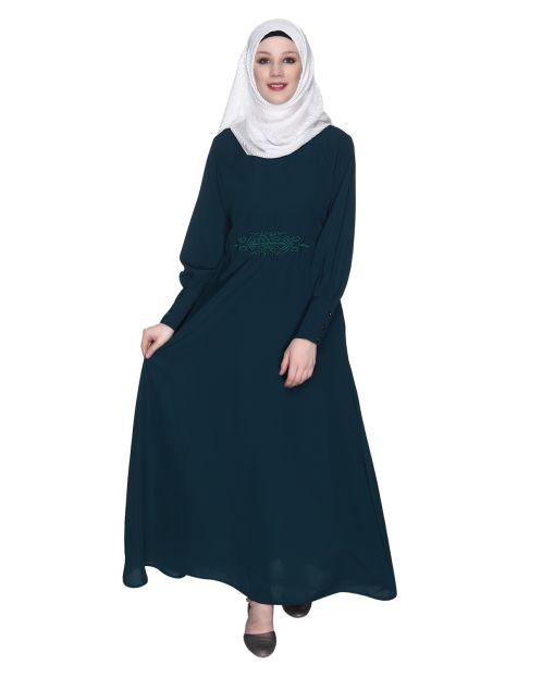 Bottle Green Abaya Dress