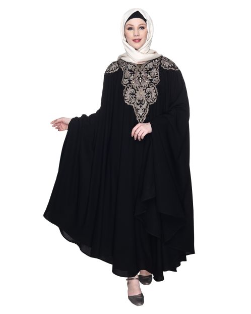 Single Layered Black Luxury Irani Kaftan