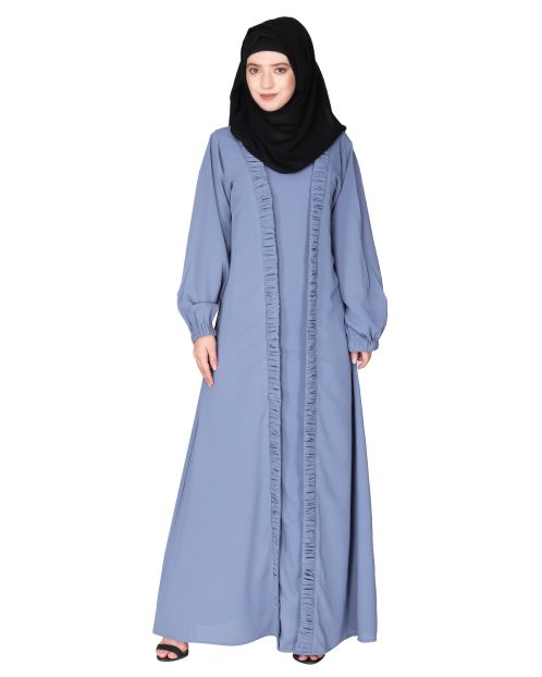 Casual Teal Blue Gown style Abaya