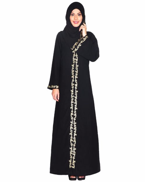 Gold Zari Embroidered Abaya