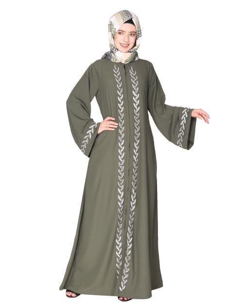 Extraordinary Pearl Drop leaves dead mint abaya