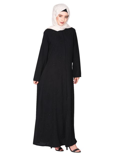 Sparkling Swarovski Crystal Stone Work black abaya