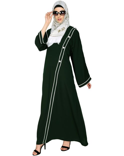 Intrigue Angrakha Dubai Style Green Abaya