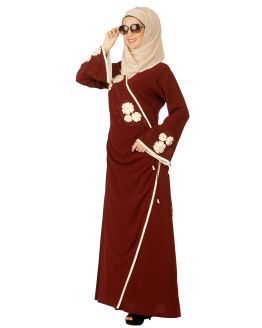 embroidered open abaya