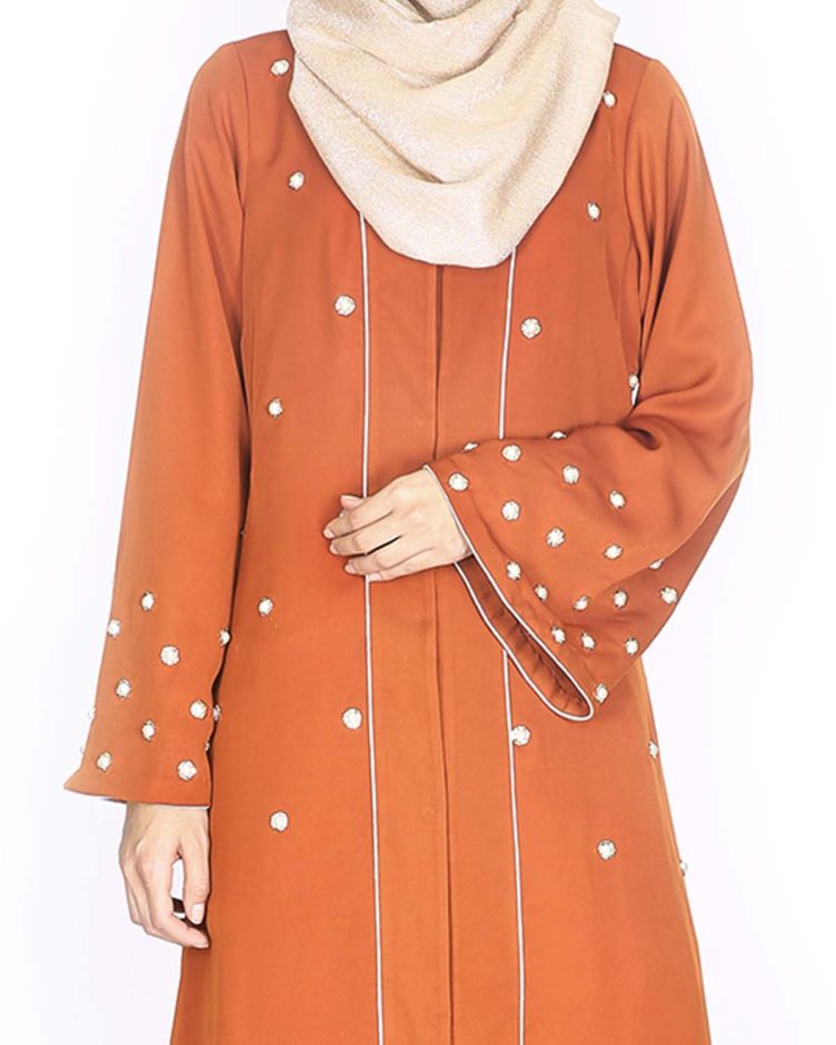 Pearl work abaya on sale