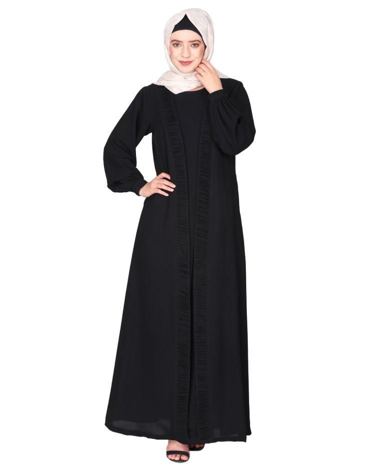 Beautiful Printed Cape Abaya: Short Design and Cozy Soft Georgette - Abaya  and Gown