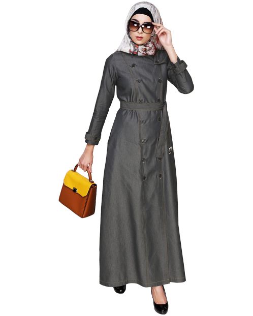 Black Denim Abaya