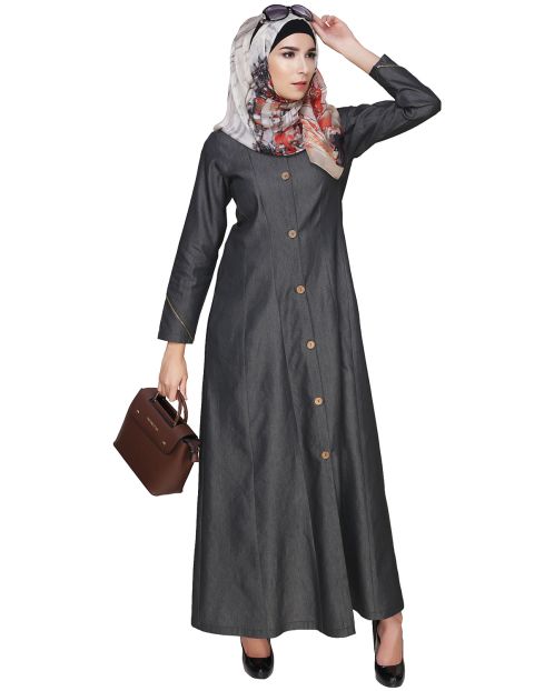 Denim Flared Abaya