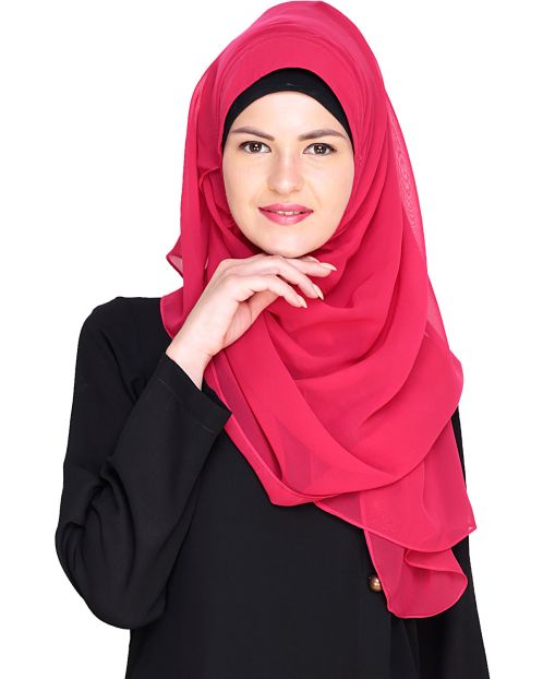 Plain Dark Pink Instant Hijab