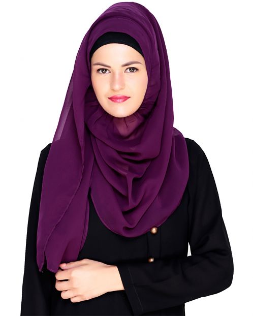 Plain Purple Instant Hijab