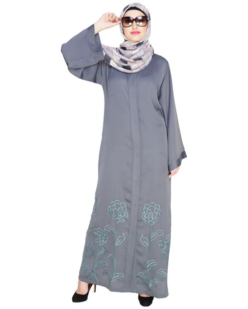 Mesmerising Grey Dubai Style Abaya