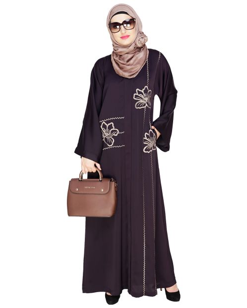 Stellar Dark Purple Dubai Style Abaya