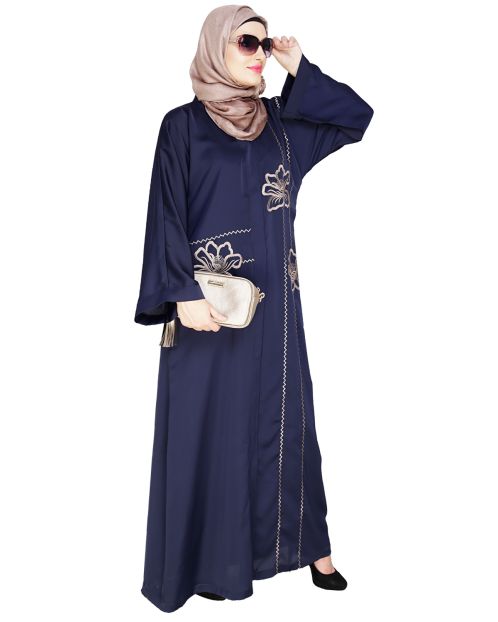 Stellar Blue Dubai Style Abaya