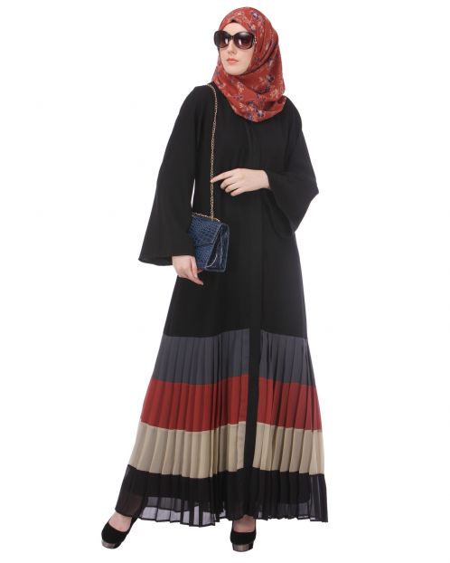 Multi Coloured Pleated Abaya