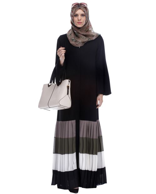 Multi Coloured Pleated Abaya