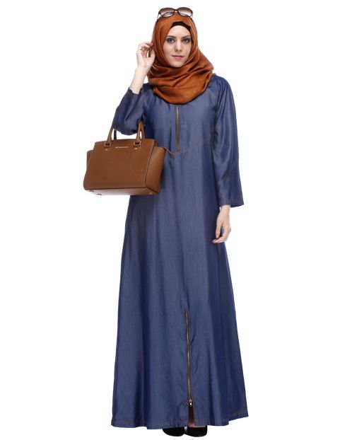 Dark Blue Denim Abaya