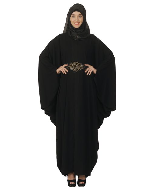 Black Kaftan with Embroidered Belt