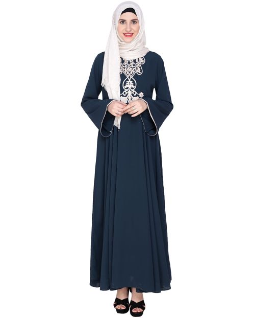 Blue Flared Abaya