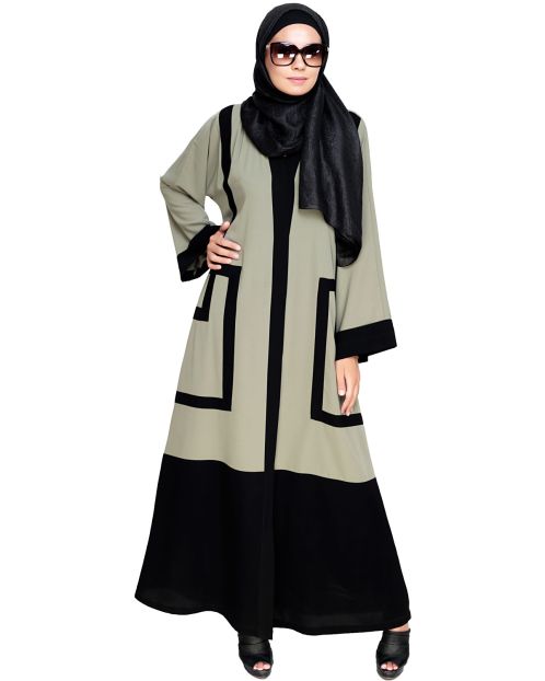 Quirky Dubai Style Mint Abaya with detailing