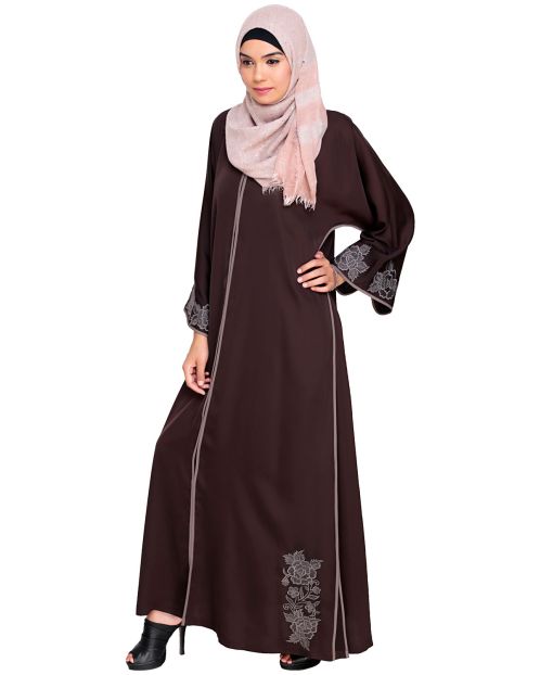 Bewitching Floral Dubai Style Embroidered Abaya