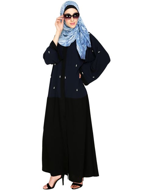 Pearl Drops Dubai Style Blue Abaya