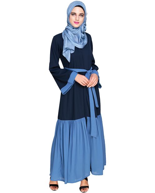 Glory Muster Dark Blue and Light Blue Abaya