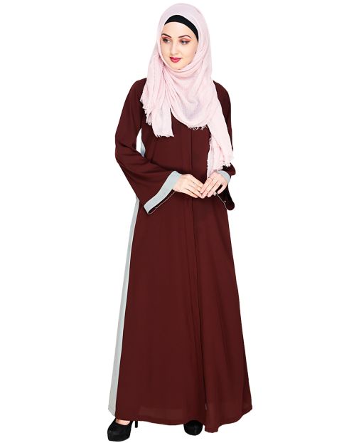 Side Panelled Brown Abaya