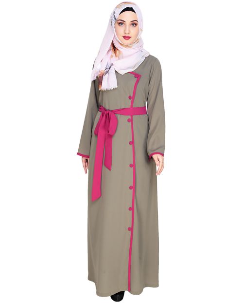 Vougish Fushia Angarkha Abaya